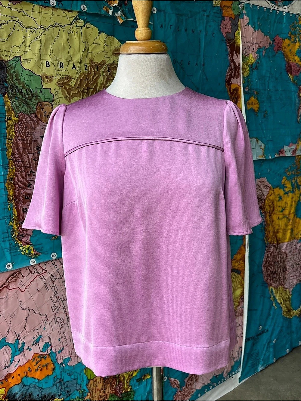 J.Crew 365 Blouse Short Sleeve Blouse in Pink Size 8